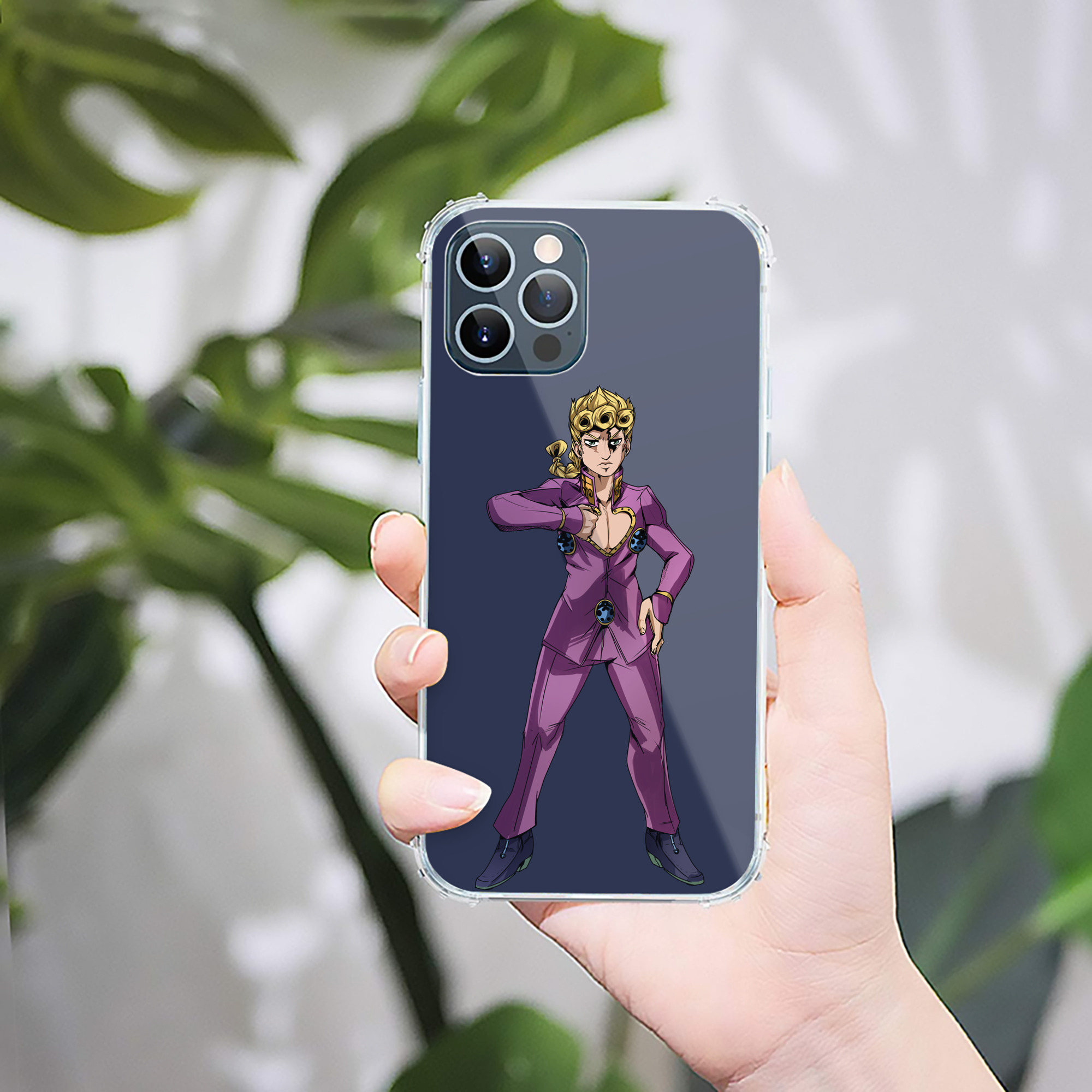 （画像用） ジョジョの奇妙な冒険 ジョルノ?ジョバァーナ JoJo's Bizarre Adventure Giorno Giovanna 【iPhone 12シリーズ対応】透明スマホケース（クリアソフトケース）